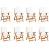 vidaXL Ensemble &agrave; manger de jardin 9 pcs coussins Bois de teck massif