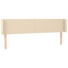 vidaXL T&ecirc;te de lit avec oreilles Cr&egrave;me 163x16x78/88 cm Tissu