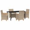 vidaXL Ensemble de salle &agrave; manger pour jardin 5 pc Beige polyrotin