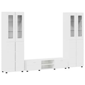vidaXL Ensemble meuble TV avec tiroir FLORIN 3 pcs Blanc brillant