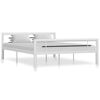 vidaXL Cadre de lit sans matelas blanc et noir m&eacute;tal 120x200 cm