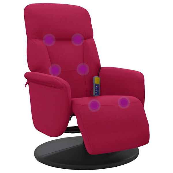 vidaXL Fauteuil de massage inclinable avec repose-pied rouge bordeaux
