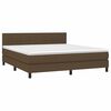vidaXL Sommier &agrave; lattes de lit matelas et LED Marron fonc&eacute; 180x200cm