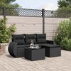 vidaXL Salon de jardin 5 pcs avec coussins noir r&eacute;sine tress&eacute;e