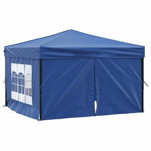 vidaXL Tente de r&eacute;ception pliable avec parois Bleu 3x3 m