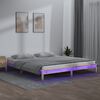vidaXL Cadre de lit &agrave; LED sans matelas 150x200 cm bois massif
