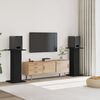 vidaXL Supports de haut-parleurs 2 pcs noir bois d'ing&eacute;nierie