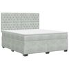 vidaXL Lit boxspring avec matelas Gris clair 160 x 200 cm Velours