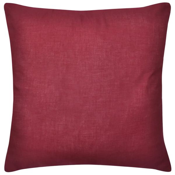 vidaXL Housses de coussin 4 pcs Coton Bordeaux 40x40 cm