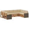 vidaXL Ensemble de canap&eacute;s d'ext&eacute;rieur 9 pc Naturel et Beige Polyester