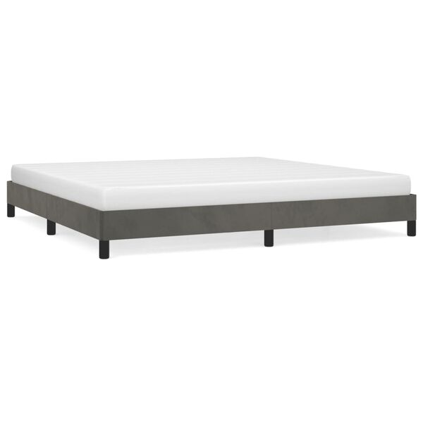 vidaXL Cadre de lit sans matelas gris fonc&eacute; 200x200 cm velours
