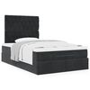 vidaXL Cadre de lit ottoman avec matelas noir 120x190 cm velours