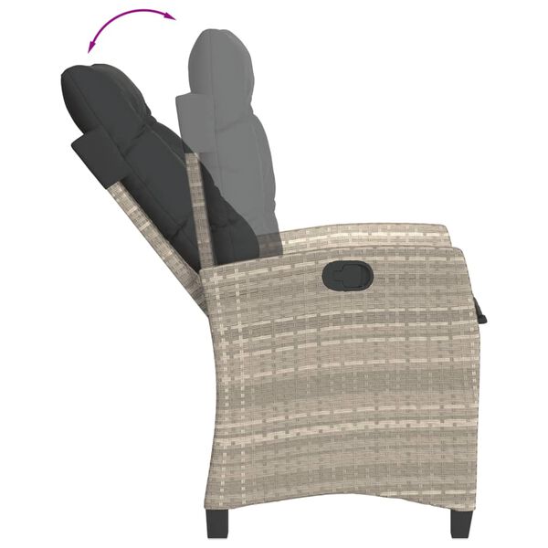 vidaXL Ensemble &agrave; manger de jardin et coussins 7 pcs gris clair rotin