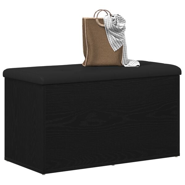vidaXL Banc de rangement Ch&ecirc;ne noir 82 x 42 x 45 cm Bois d'ing&eacute;nierie
