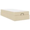 vidaXL Cadre de lit avec matelas avec matelas 2 pcs Cr&egrave;me tissu