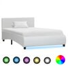 vidaXL Cadre de lit avec LED sans matelas blanc 100x200 cm