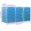 vidaXL Abri pour trois poubelles 207x77,5x112,5 cm Inox