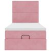 vidaXL Cadre de lit ottoman avec matelas rose 80x200 cm velours