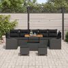vidaXL Ensemble de canapé de jardin avec coussin 10 pcs Noir