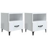 vidaXL Tables de chevet 2 pcs Blanc brillant Bois d'ing&eacute;nierie