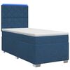 vidaXL Lit boxspring avec matelas Bleu 90 x 190 cm Tissu