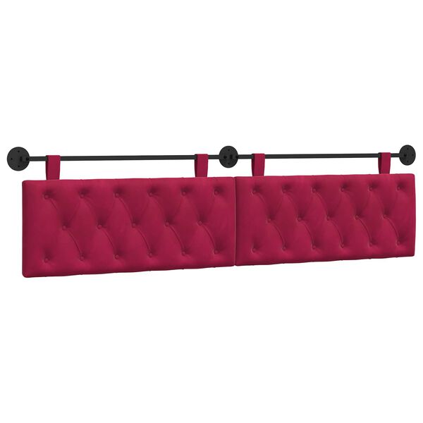 vidaXL T&ecirc;te de lit suspendue Bordeaux 210 x 55 x 7 cm Velours