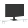 vidaXL Support de moniteur blanc 80x20x8 cm verre tremp&eacute; et m&eacute;tal