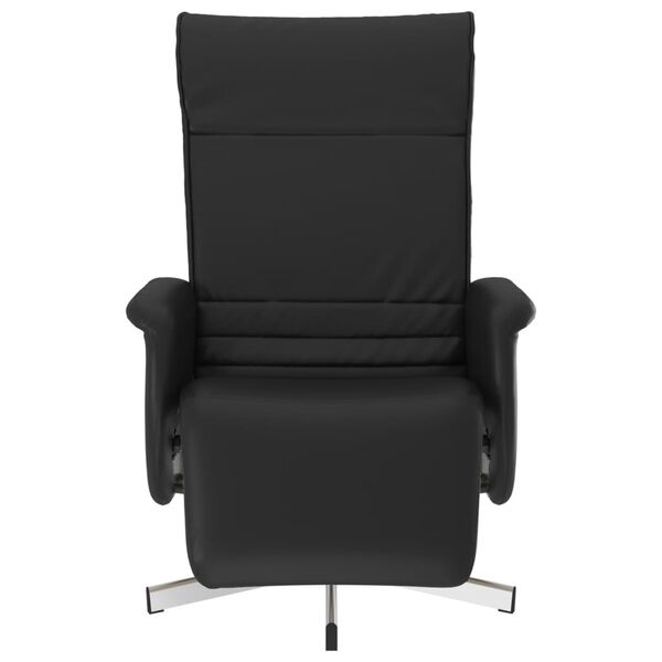 vidaXL Fauteuil inclinable avec repose-pieds noir similicuir