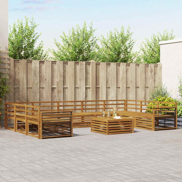 vidaXL Ensembles de canap&eacute;s 10 pcs Naturel Bois d'Acacia Massif