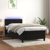 vidaXL Sommier &agrave; lattes de lit avec matelas et LED Noir 90x200 cm