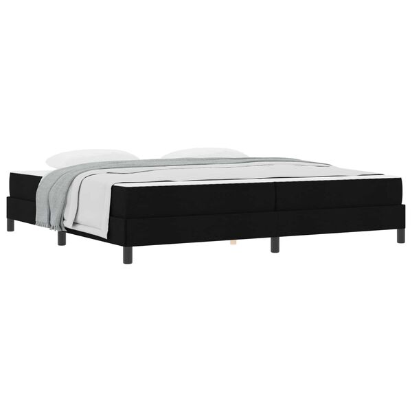 vidaXL Lit &agrave; ressorts avec matelas Noir 200 x 200 cm tissu