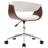 vidaXL Chaise pivotante &agrave; manger Blanc Bois courb&eacute; et similicuir