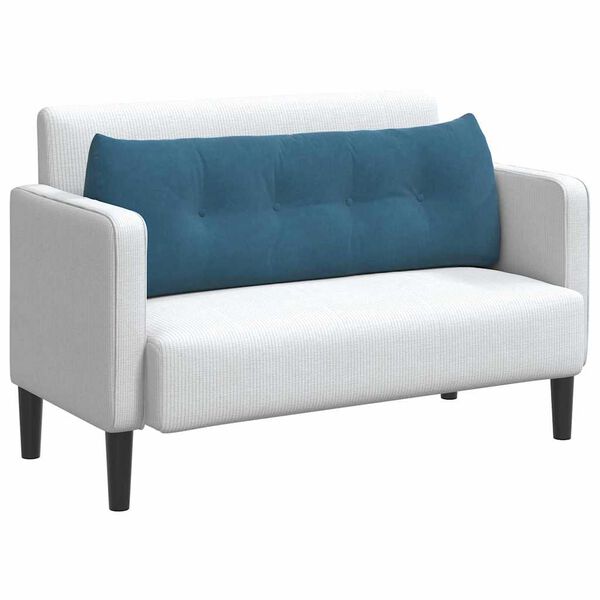 vidaXL Coussin de Dos Bleu 140 x 24 x 50 cm Velours