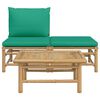 vidaXL Salon de jardin 3 pcs avec coussins vert bambou