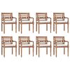 vidaXL Ensemble &agrave; manger de jardin et coussins blanc 9 pcs teck solide