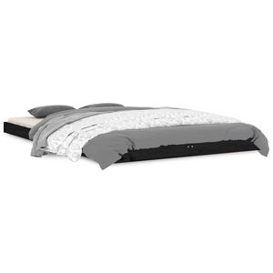 vidaXL Cadre de lit sans matelas noir 120x190 cm bois de pin massif