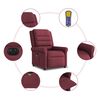 vidaXL Fauteuil de massage inclinable &eacute;lectrique Rouge bordeaux Tissu