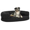 vidaXL Matelas de lit ergonomique de chien 90x64 cm Polaire Noir