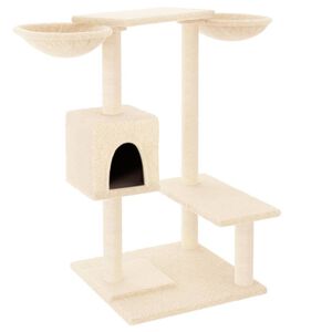 vidaXL Arbre &agrave; chat avec griffoirs cr&egrave;me 82 cm