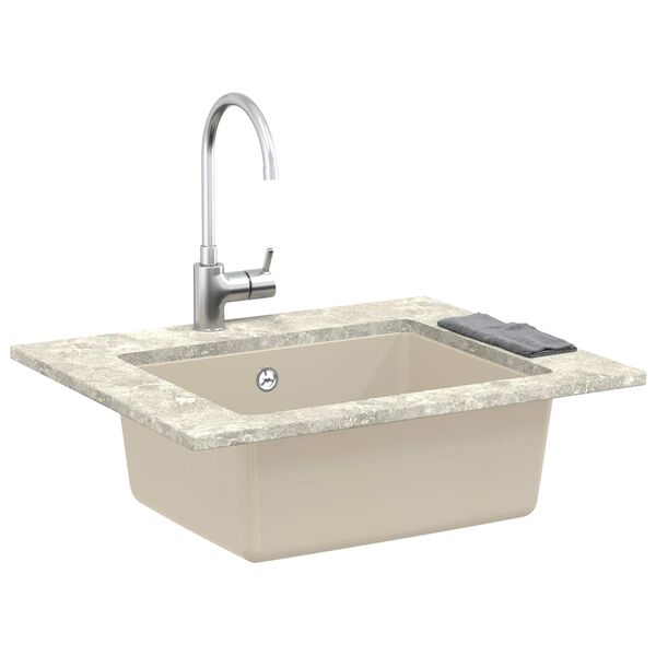 vidaXL &Eacute;vier Beige 530 x 460 mm 80% Quartz et 20% R&eacute;sine