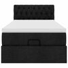 vidaXL Lit ottoman avec matelas noir 90x200 cm tissu