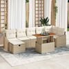 vidaXL Ensemble de canapé de jardin 8 pcs Beige polyrotin
