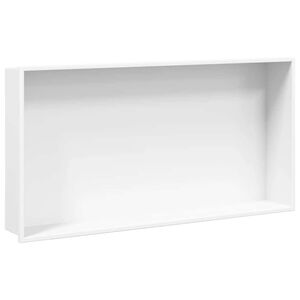 vidaXL Niche de douche blanc mat 62x32x9 cm acier inoxydable