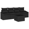 vidaXL Ensemble de Canap&eacute;s avec coussin 5 pcs Noir polyrotin
