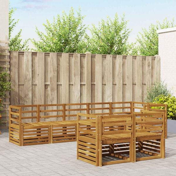 vidaXL Ensembles de canap&eacute;s 8 pcs Naturel Bois d'Acacia Massif
