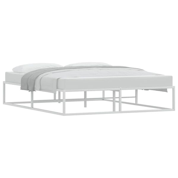 vidaXL Cadre de lit sans matelas blanc 160x200 cm m&eacute;tal