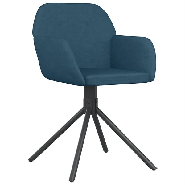vidaXL Chaises pivotantes &agrave; manger lot de 2 Bleu Velours