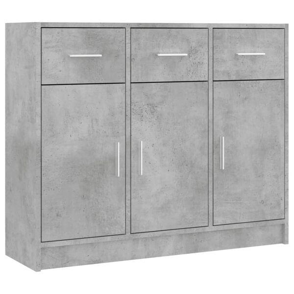 vidaXL Buffet gris béton 91x28x75 cm bois d'ingénierie