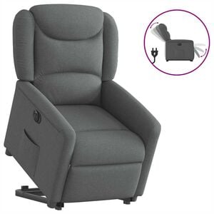 vidaXL Fauteuil inclinable électrique gris foncé tissu