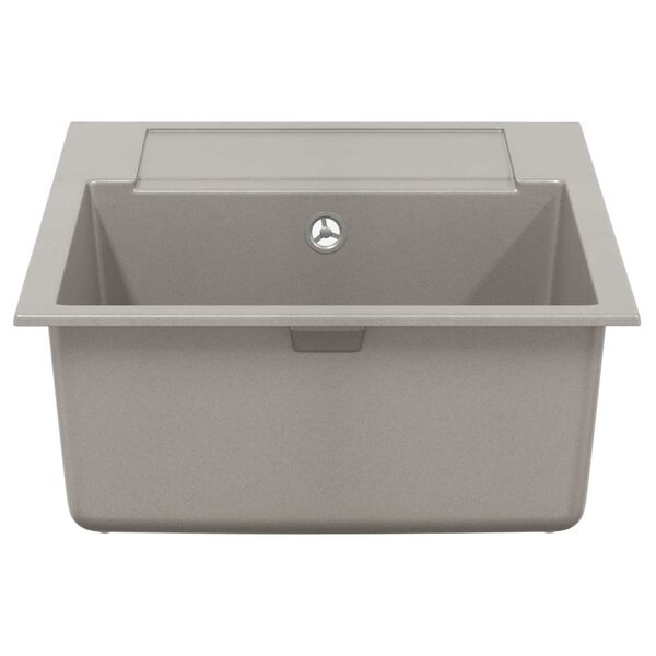 vidaXL &Eacute;vier Gris 780 x 500 mm 80% Quartz et 20% R&eacute;sine